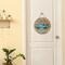 Deroro Hello Spring Blue Truck Sign for Front Door Decor, Tulip Flowers Pickup Wood Door Hanger for Outdoor Outside Porch, Rustic Farmhouse Wooden Wreath Indoor Wall Hanging Decoration